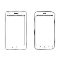 White realistic vector smartphones