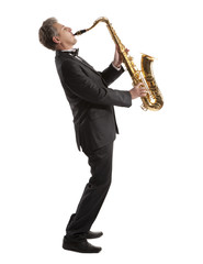 Naklejka premium Saxophonist