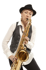 Fototapeta premium Woman Saxophonist