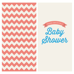 Baby shower invitation card, chevron background