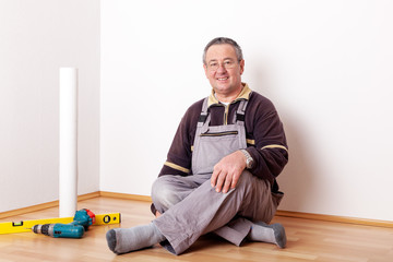 Man is finished with the home improvement and looks forward