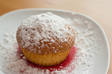 Fresh cake on a plate