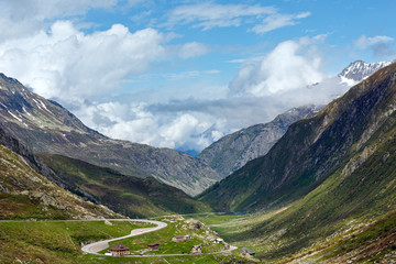 Summer Alps mountain pass