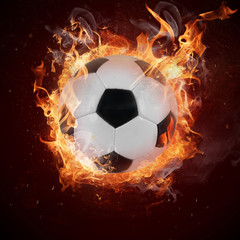Hete voetbal in vuurvlam