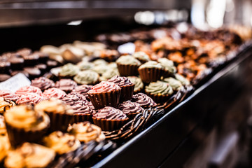 Famous sweet candy market in Barcelona, Spain