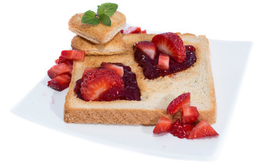 Toast with Hearts on a plate