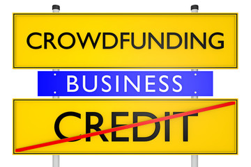 Obraz premium crowdfunding vs credit_konzeptionell Finanzsysteme - 3D