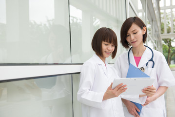 asian chinese doctors team at the hospital
