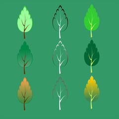 Icon tree in different seasons. Vector illustration