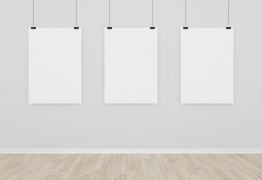 three blank posters