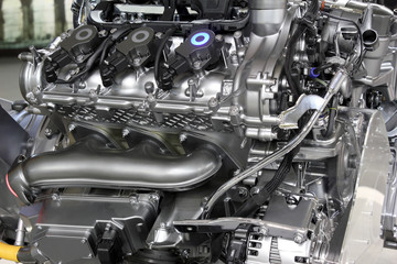 Fototapeta premium powerful v6 car engine new technology