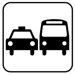 Taxi Auto Bus Vektor Icon Button