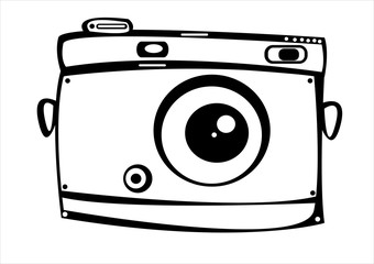 vector vintage film photo camera isolated on white background