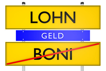 Fototapeta premium Lohn vs Boni_konzeptionell Finanzen - 3D