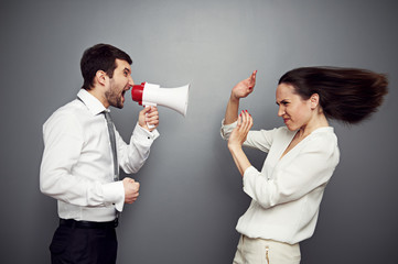 emotional boss reprimanding his subordinate