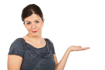 Caucasian woman on white background