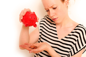 Frau mit Sparschwein