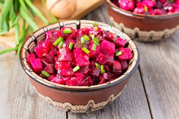 Russian cuisine: beetroot salad