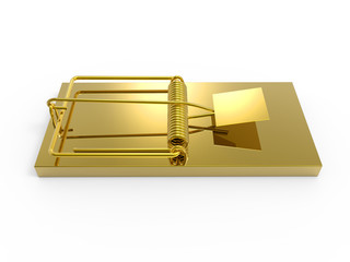 3d Golden mouse trap