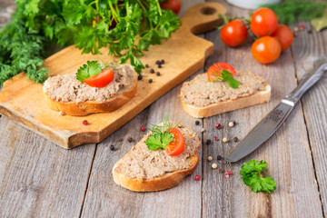 Sandwiches with homemade pate