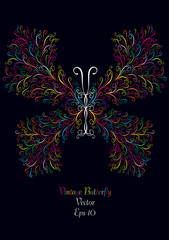 vintage butterfly concept, vector background