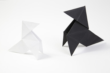Two origami bow