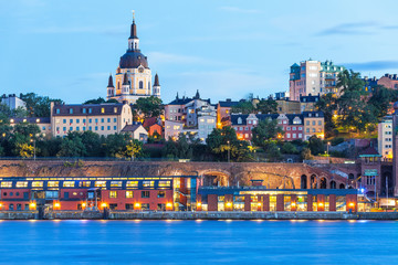 Obraz na płótnie Canvas Evening scenery of Stockholm, Sweden