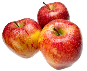 juicy apples on white background