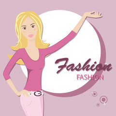 Beautiful woman with long blond hair.