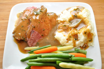 Delicious Gravy on Beef and Potatoes