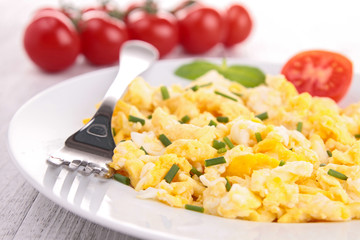 fried egg, scrambled egg