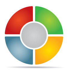 Infographic design with ribbons and notepapers