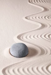 Gordijnen zen meditatie steen © kikkerdirk