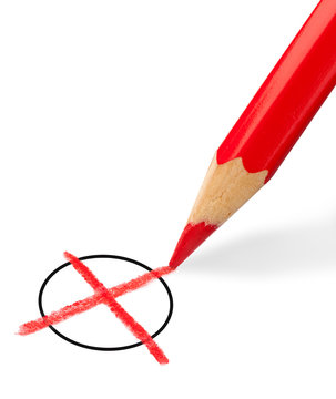 Rotstift macht Kreuzchen