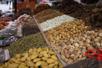 chinese herb ingredients in local market, dunhuang, gansu provin