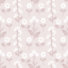 Seamless pastel abstract floral pattern
