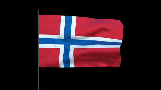 Norway Flag Waving, Seamless Loop