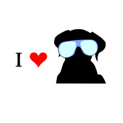 i love dog vector illustration