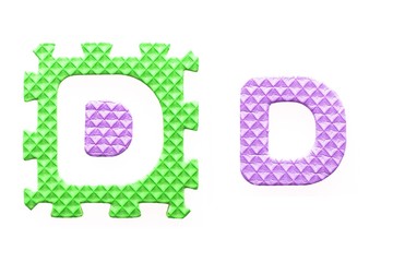 Colored letters D alphabet for children