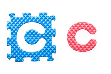 Colored letters C alphabet for children