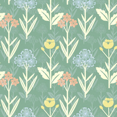 Seamless floral pattern with overlay