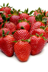 Strawberries  over white background
