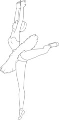 The dancing ballerina in a tutu and pointes