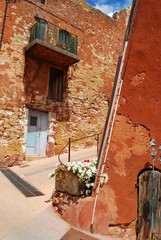 Houses in ocher village of Roussillon, Provence, France