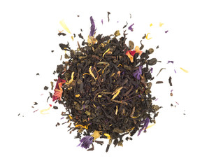 Black tea with herbs - top view