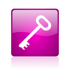 key violet square web glossy icon