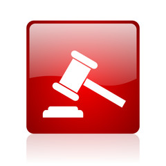 law red square web glossy icon