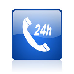 service blue square web glossy icon