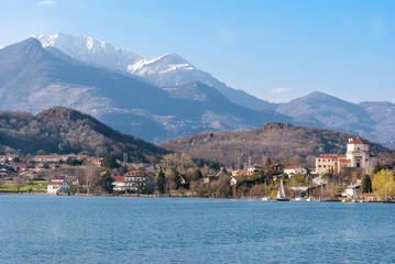 Fototapeta na wymiar Avigliana, greater lake (Piedmont, Italy)