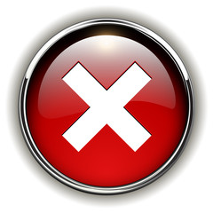 Obraz premium Negate, wrong icon, red button.